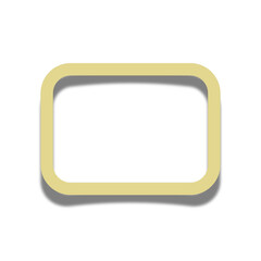 ブラウンの長方形フレーム　シャドウ付き　