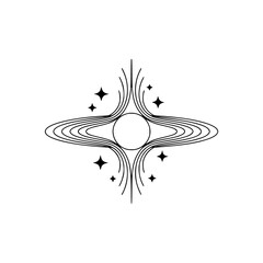 Celestial Abstract Line Art: Geometric Stars, Lines, and Circles