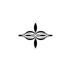 Elegant Black Ornament on Cream Background