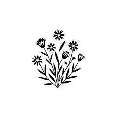 Minimalist Floral Illustration: Black & White Botanical Design