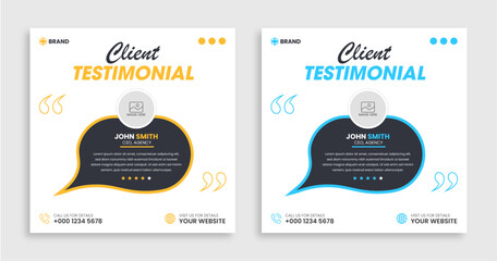 Creative concept client review social media post templates.