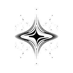 Fototapeta premium Abstract Starburst Graphic: Minimalist Black & White Design