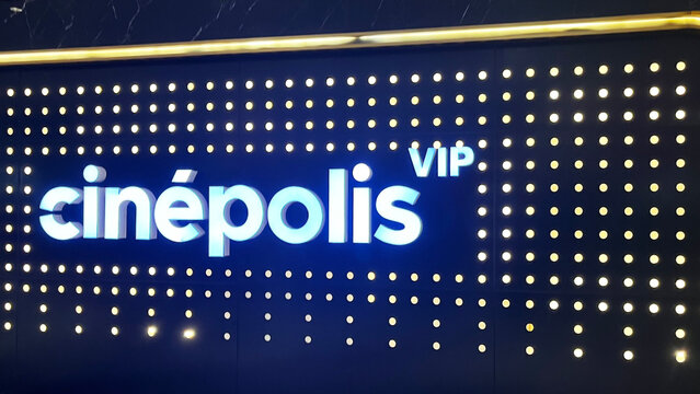 Jakarta, Indonesia - April 04, 2025: Cinepolis cinema in Jakarta. Cinepolis big sign for promoting new movies