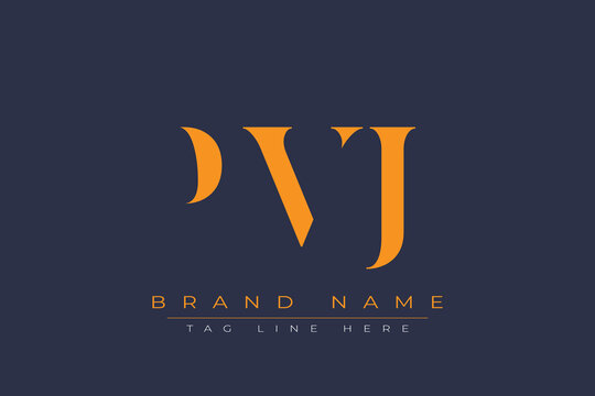 PVJ abstract letter logo design. This logo is designed by three abstract letters.