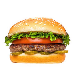 Delicious juicy burger isolated on a white background