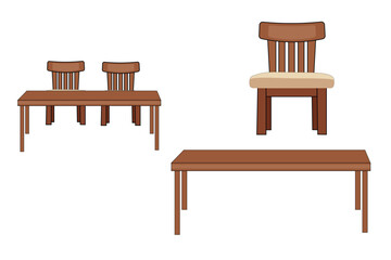 Chair and table vector file