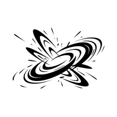 Black and White Exploding Burst Icon, Abstract, Comic Style