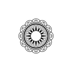 Geometric Mandala Design on White, Minimalist Vector Illustration