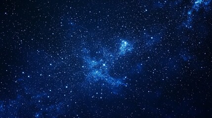 Obraz premium High-resolution Long exposure Panorama starry dark blue sky with constellations and stars - Ultra wide screen wallpaper