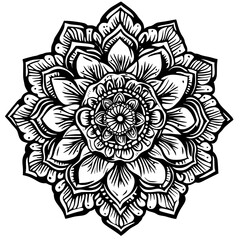 Aster mandala vector design, Aster illustration art