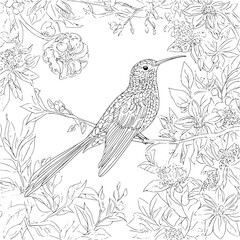 Fototapeta premium Bird coloring book vector art, Bird illustration art