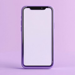 Aesthetic Smartphone Mockup in Lilac: A Modern Device with a Clean, Empty Screen for App or Website Presentation