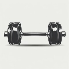Naklejka premium Heavy dumbbell resting on a flat surface in a brightly lit gym setting perfect for strength training workouts