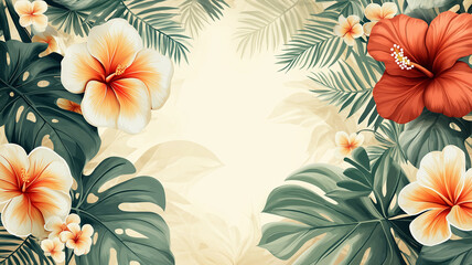 Tropical Hibiscus & Palm Paradise