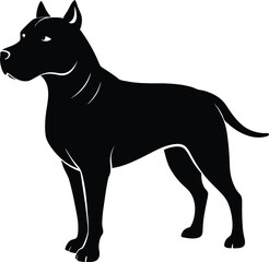 Strong Pitbull Silhouette Vector & Fierce Dog Logo, Dog Icon