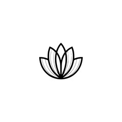 Minimalist Lotus Flower Logo, Elegant Black Line Art, Serene Design