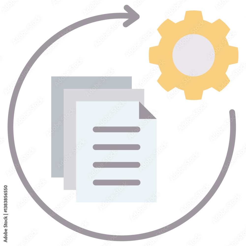 Aufkleber batch processing flat icon