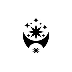 Abstract Starburst Emblem in Black and White