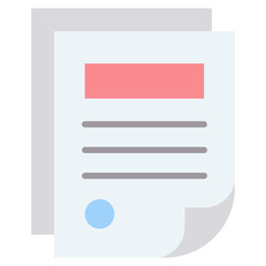 Fototapeta premium Document Flat Icon