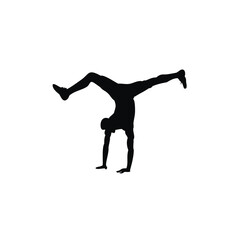 silhouette of a young man jumping