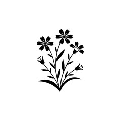 Minimalist Black Floral Design on White Background