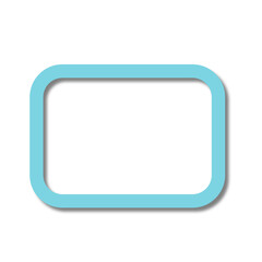 ブルーの長方形フレームシャドウ付き　グラフィック素材