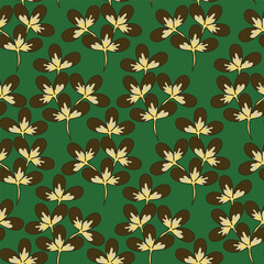 Vintage seamless floral pattern. Ditsy style background of small flowers. Ditsy floral over light yellow background. Small flower pattern for fashion, wrapping, printing on fabrics and surface