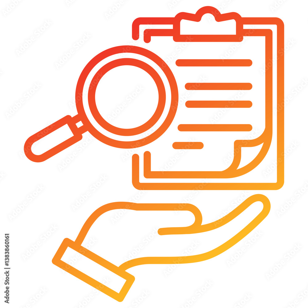 Poster control line gradient icon
