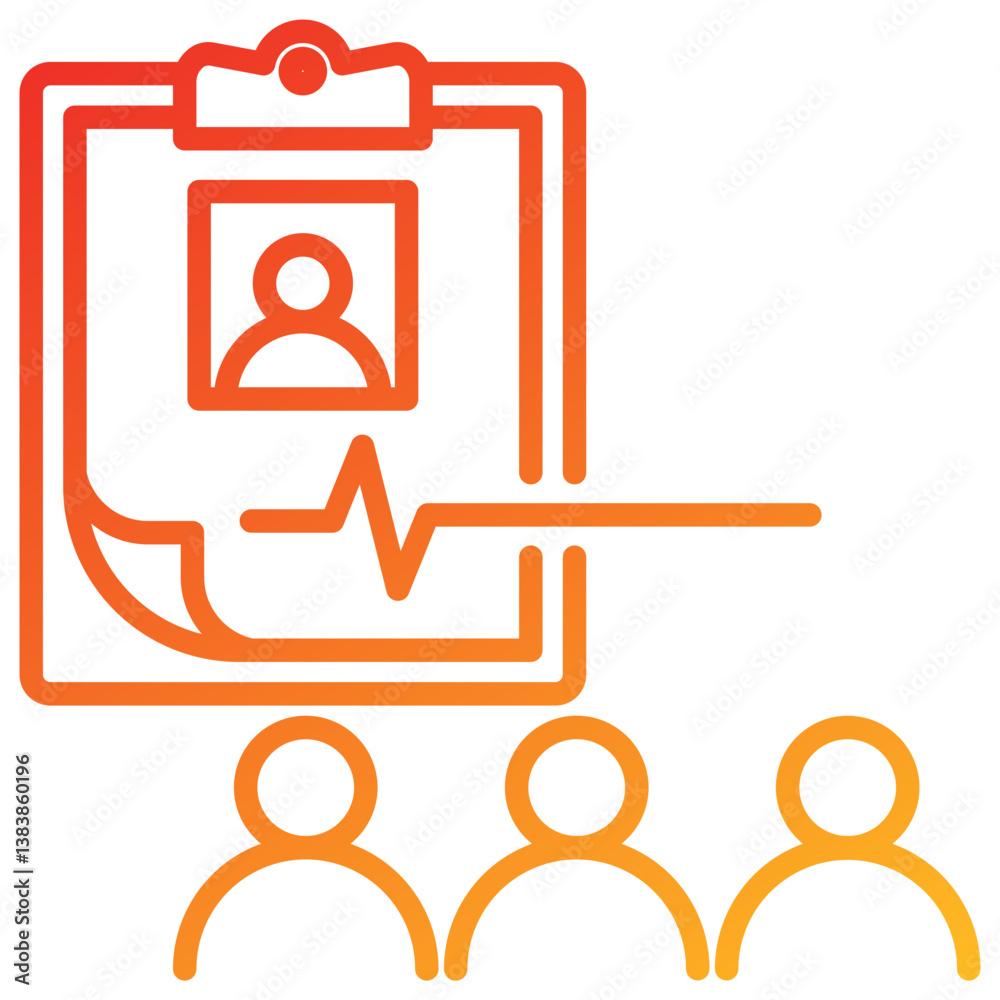 Poster participant line gradient icon