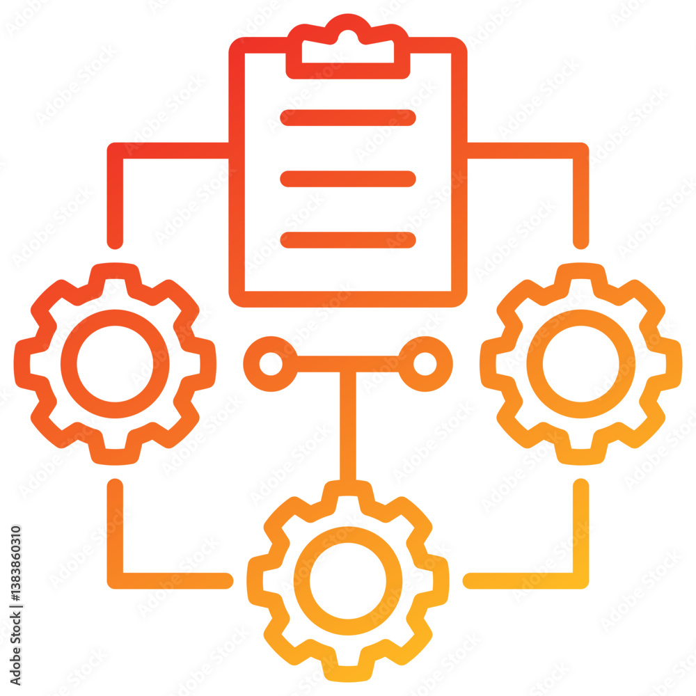 Poster document management line gradient icon