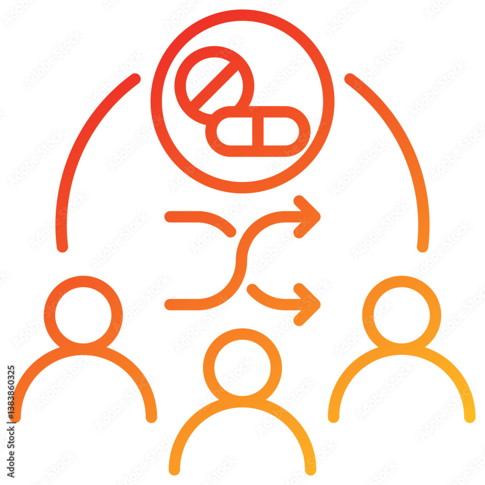 Poster randomize line gradient icon