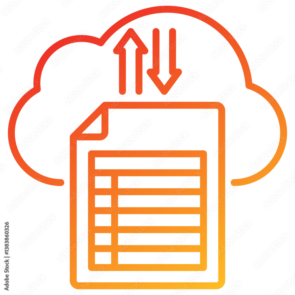 Poster data collection line gradient icon