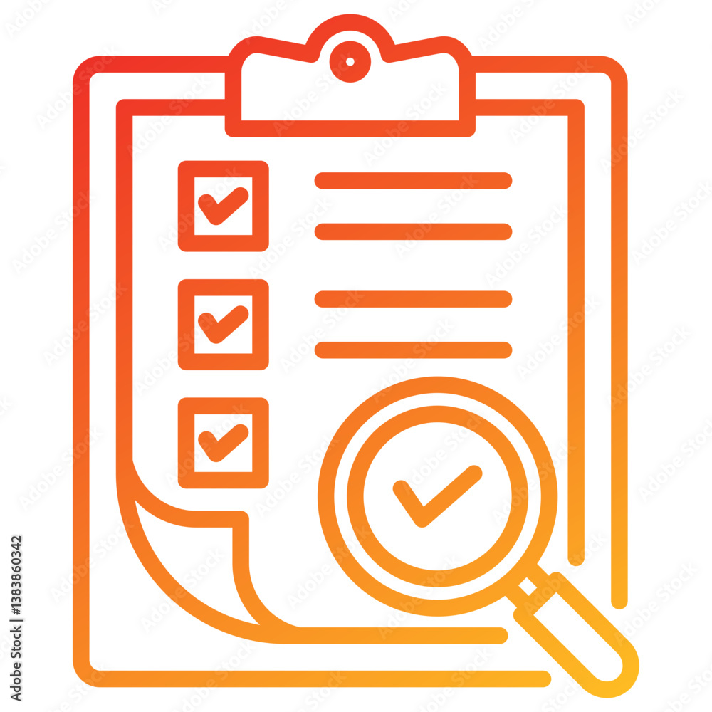Poster validity line gradient icon