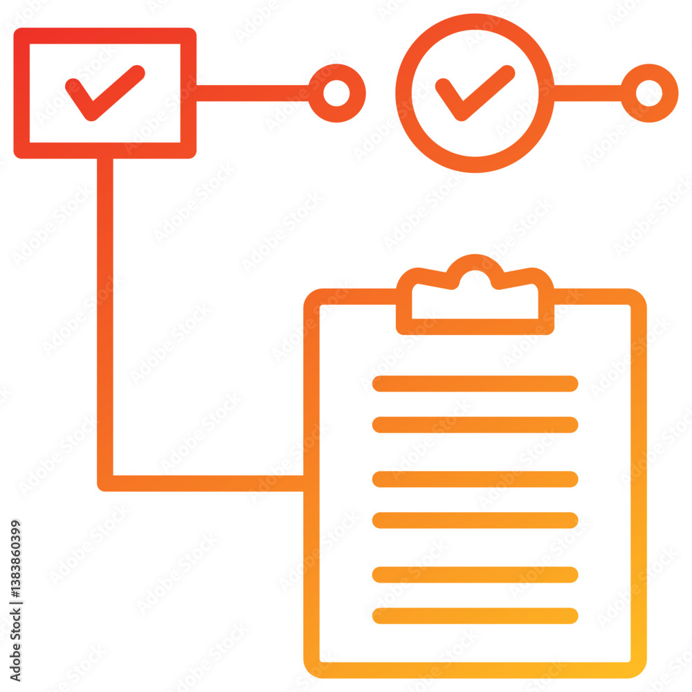Poster endpoint line gradient icon