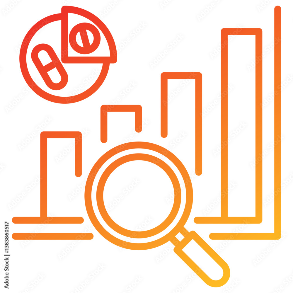 Poster Statistical Analysis Line Gradient Icon