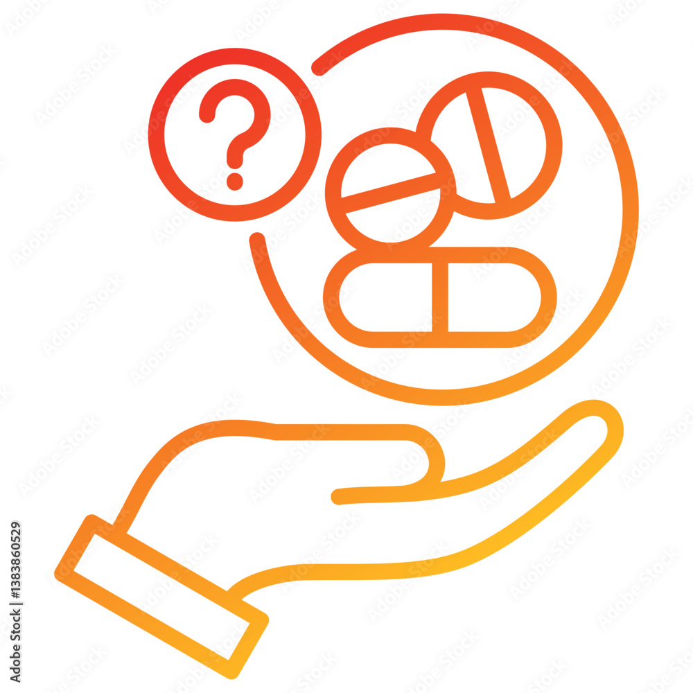 Poster blind line gradient icon