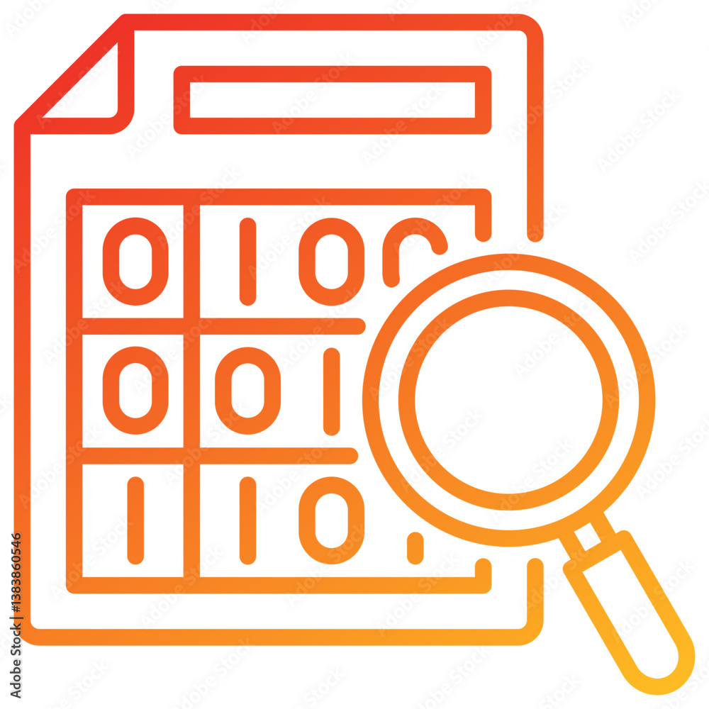 Poster data line gradient icon