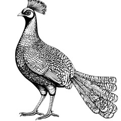 Obraz premium Pheasant coloring book vector design, Pheasant vector graphic