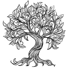 Trunk coloring book vector art, Trunk vector graphic