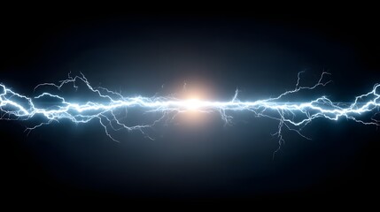 Dynamic electric bolt, showcasing a powerful and striking display of raw energy with a bright focal point, illuminating the darkness.