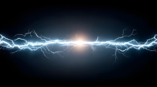 Dynamic electric bolt, showcasing a powerful and striking display of raw energy with a bright focal point, illuminating the darkness.