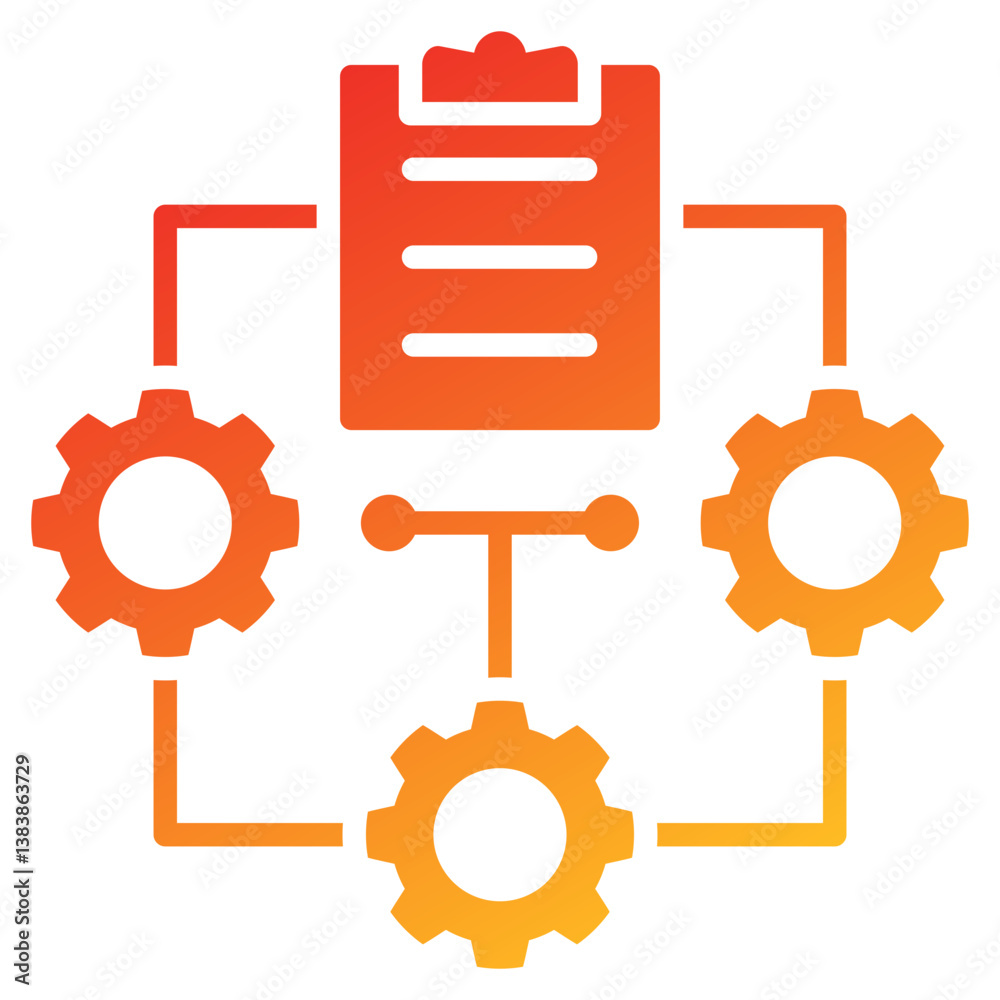 Poster document management glyph gradient icon