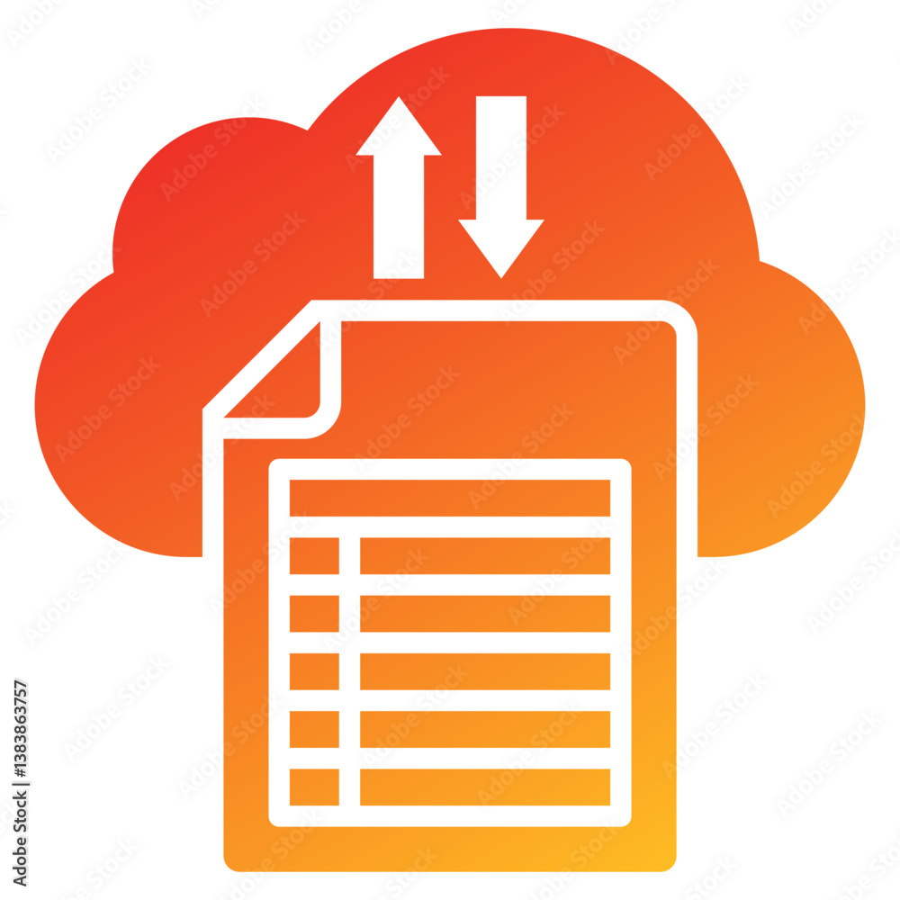 Poster data collection glyph gradient icon