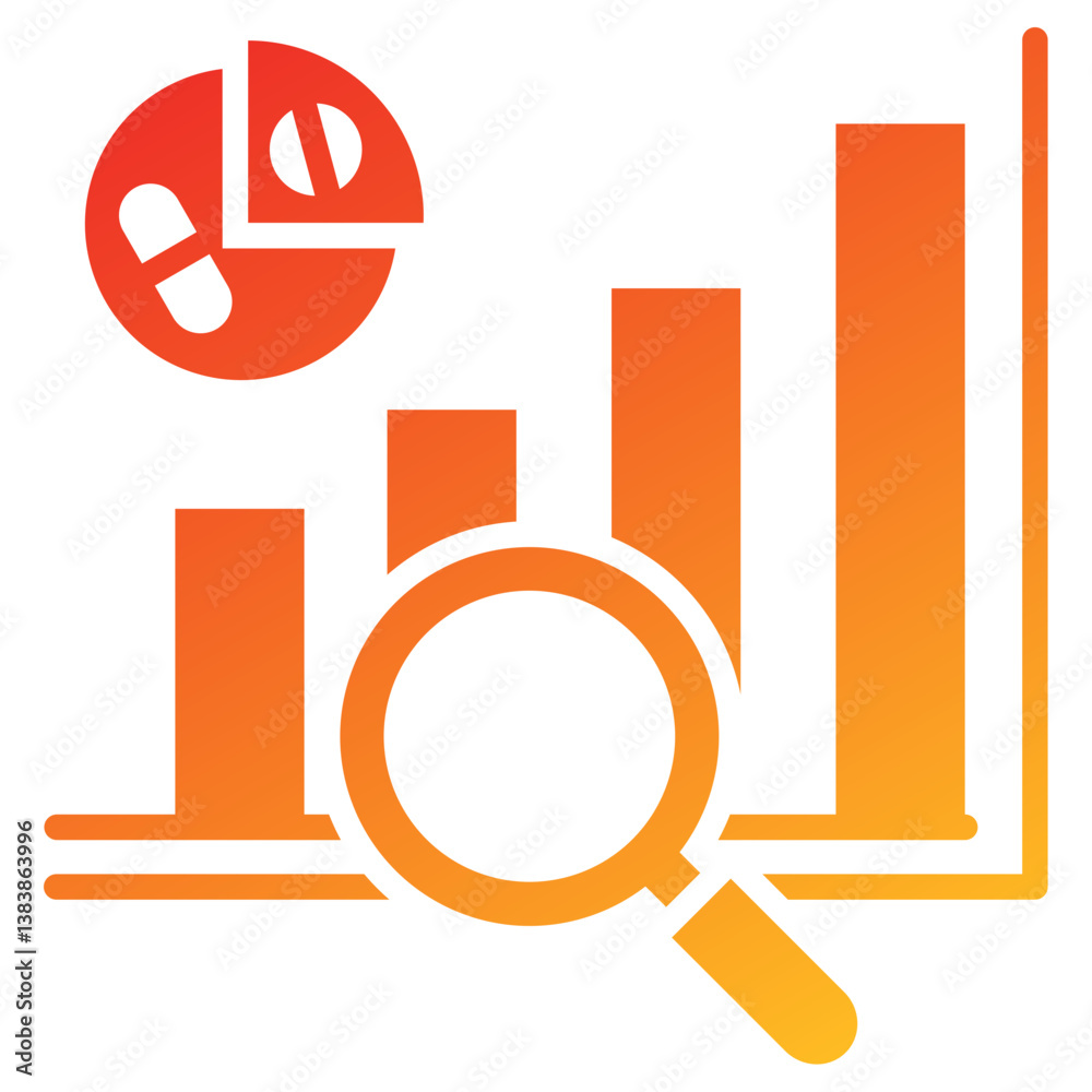 Poster statistical analysis glyph gradient icon