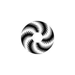 Black and White Swirl Design on White Background - Minimalist Abstract Art