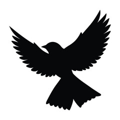  A Flying Bird Silhouette Vector Isolated On White Background