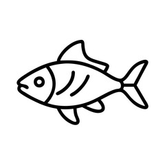 clown loach fish vector icon, simple black outline line icon of clown loach fish, aquarium fish vector line art icon
