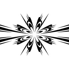 Obraz premium Abstract Geometric Starburst Design, Black and White, Minimalist