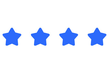 blue four stars rating icon png