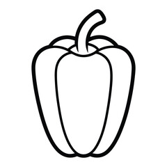 capsicum line art vector on white background.